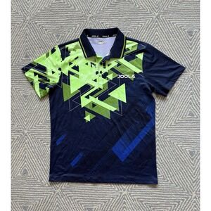 Joola 170/92A Polo Shirt‎ - Blue/Green/White Geometric Pattern - Large
